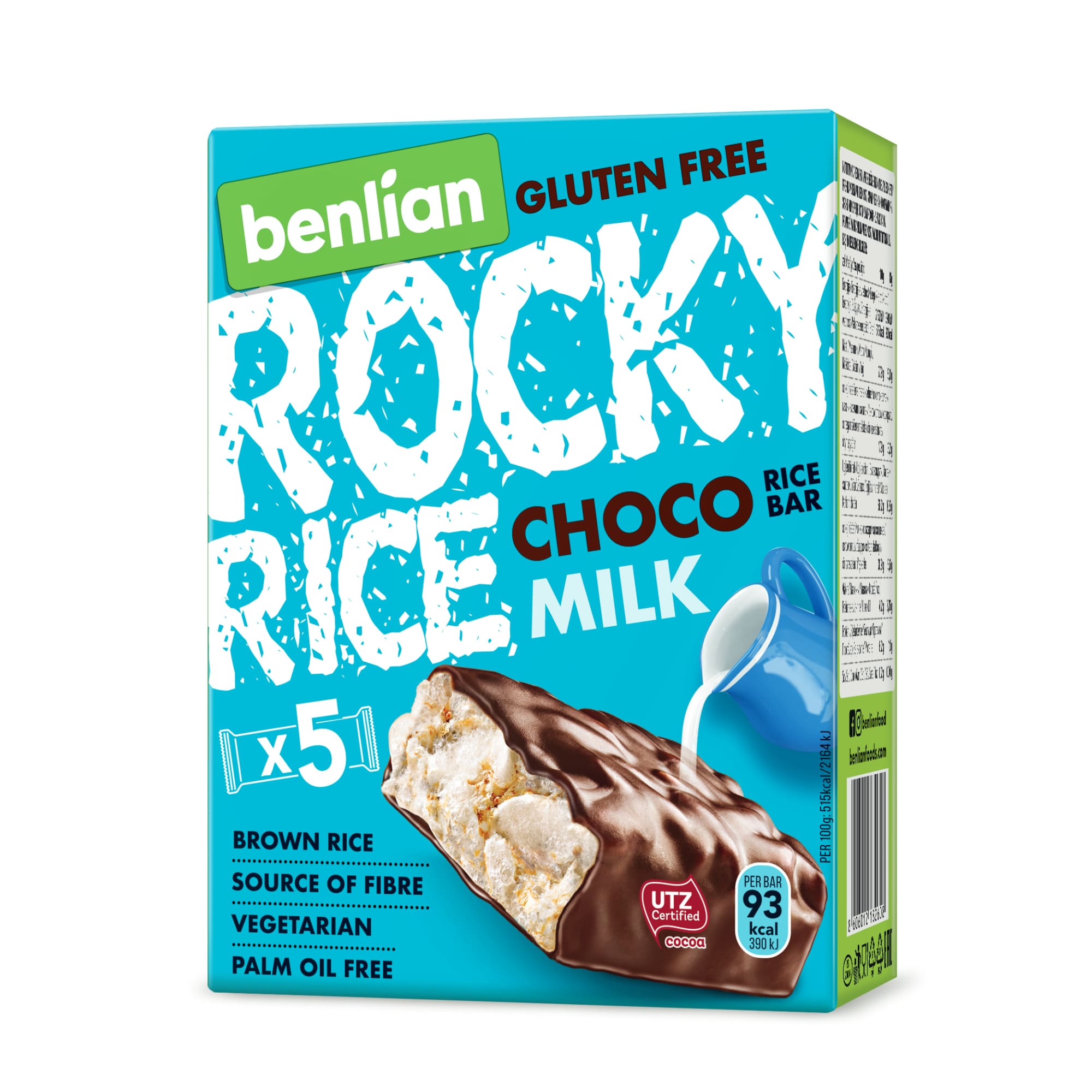 Benlian barrita arroz chocolate leite 5x18g