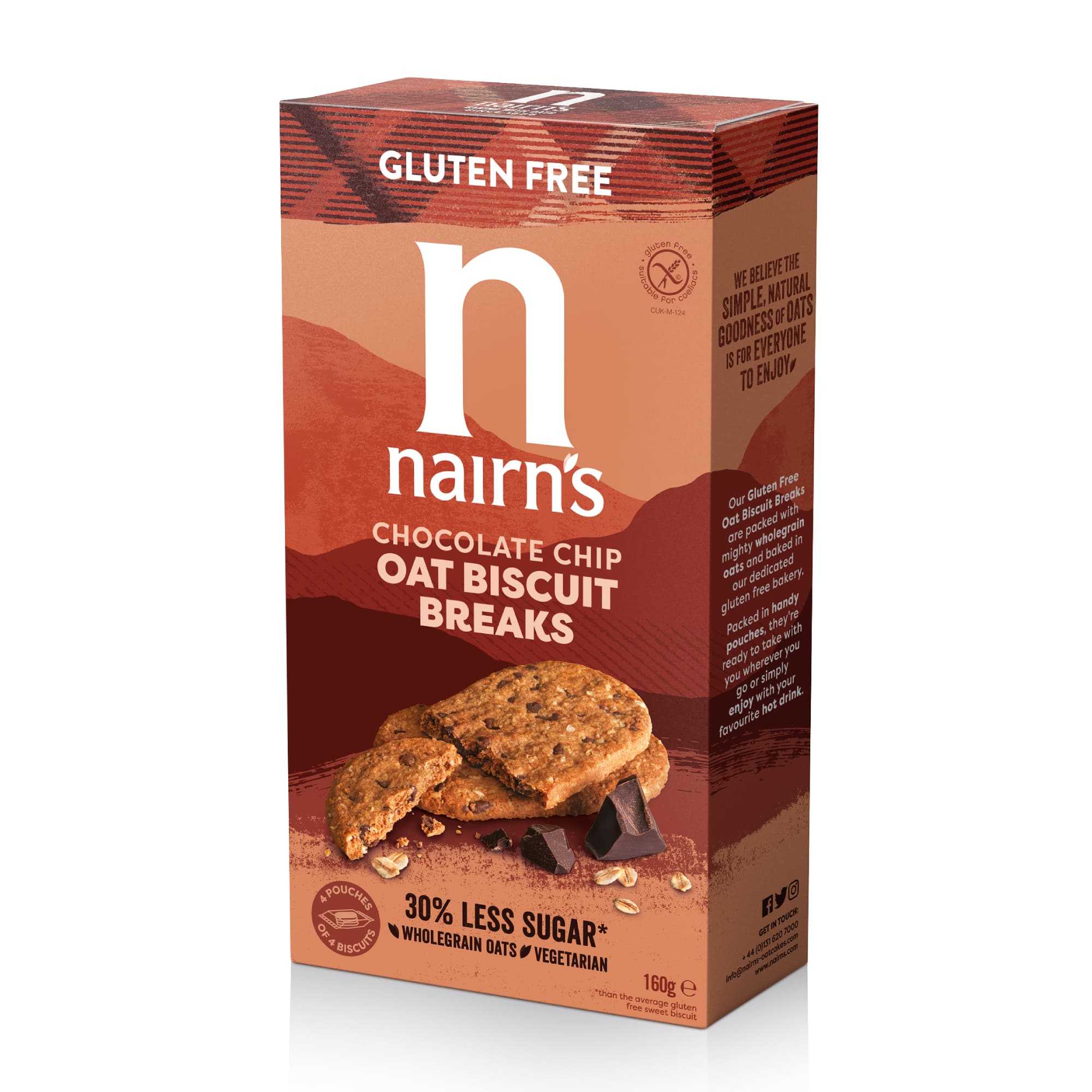 Nairn's bolacha GF Biscuit Breaks Chocolate Chip 160g