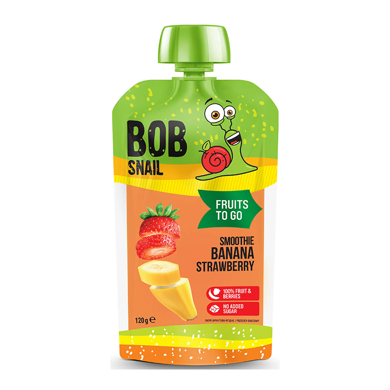 Bob Snail Puré de Fruta Banana Morango 120g