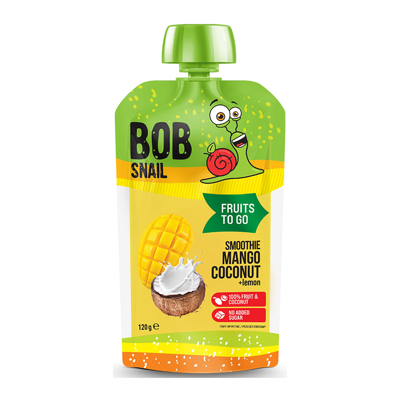 Bob Snail Puré de Fruta Manga Coco e Limão 120g