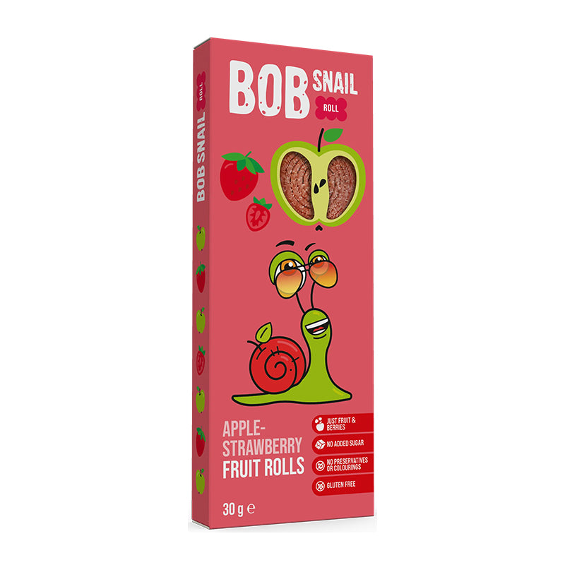 Bob Snail Rolinhos de Maçã e Morango 30g